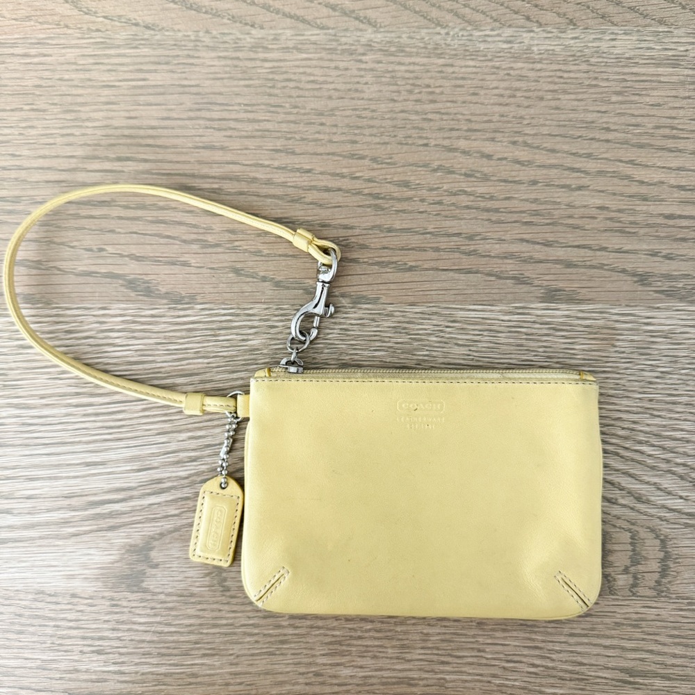 Vintage Coach Butter Yellow Wristlet